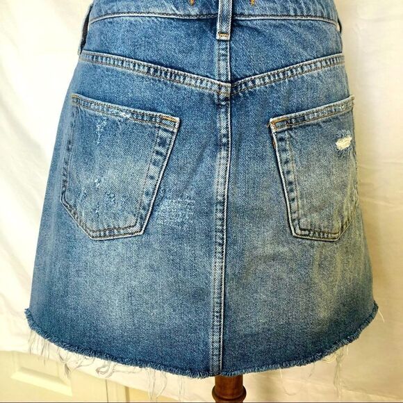 WE THE FREE - FREE PEOPLE DISTRESSED DENIM SKIRT - Picture 6 of 10